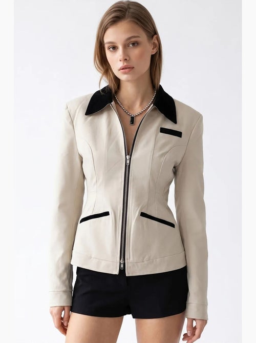 Blazer en coton mixray - Kiabi Blazer en coton mixray - Kiabi