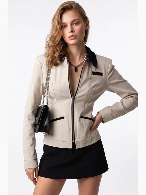 Blazer en coton mixray - Kiabi Blazer en coton mixray - Kiabi