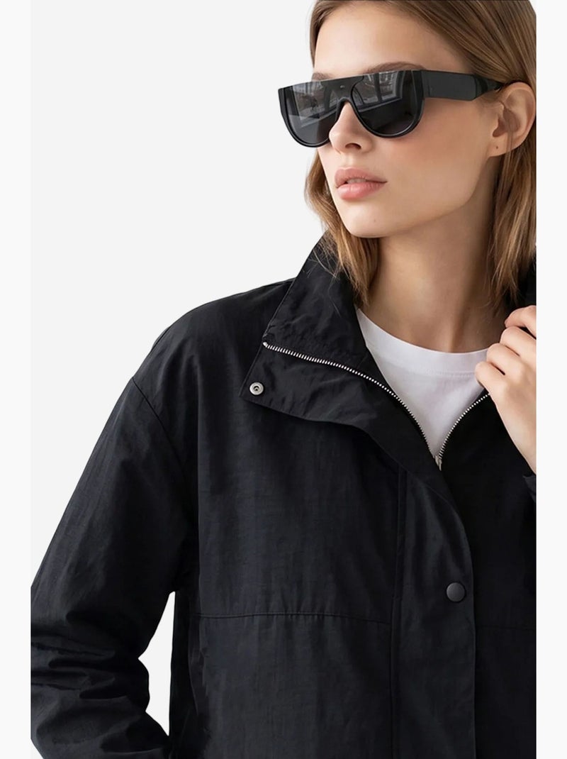 Blazer en coton mixray Noir - Kiabi