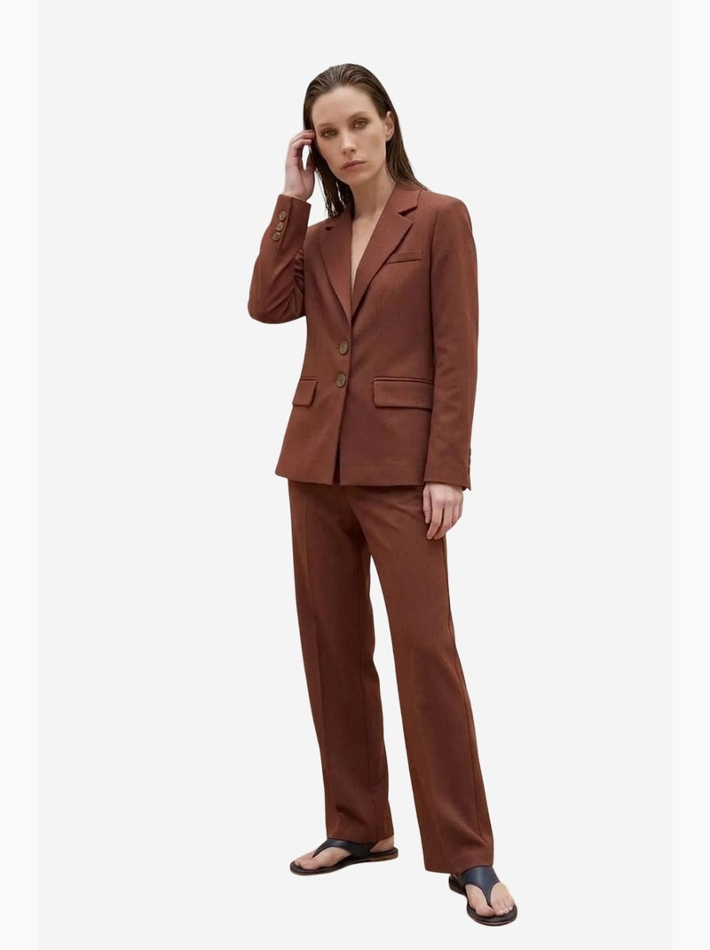 Blazer femme à coupe régulière my fashion Marron chocolat - Kiabi