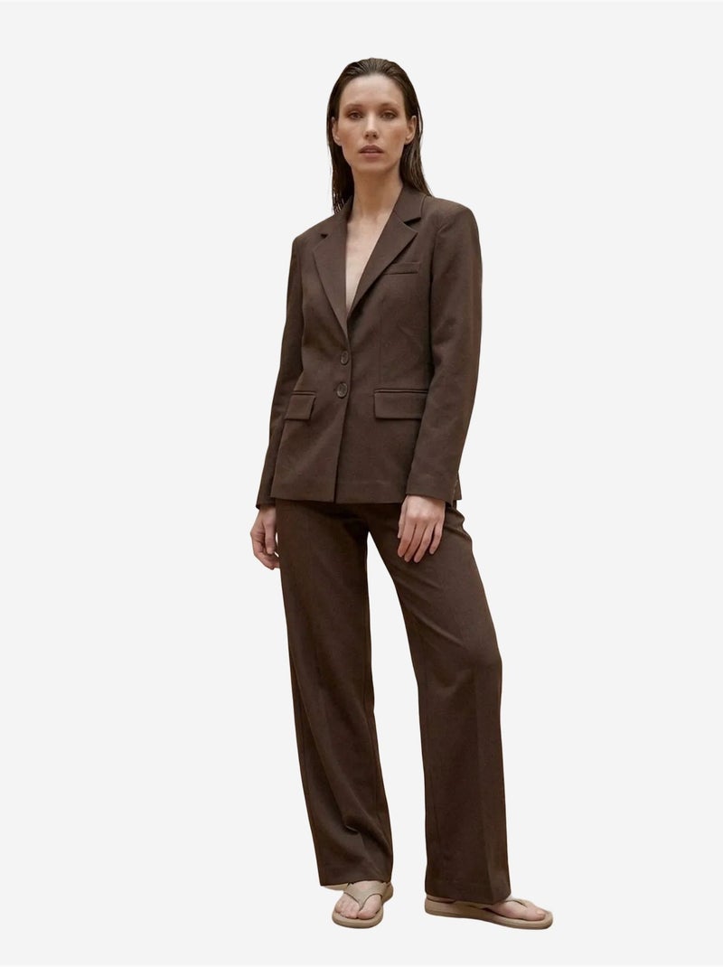 Blazer femme à coupe régulière my fashion Marron - Kiabi