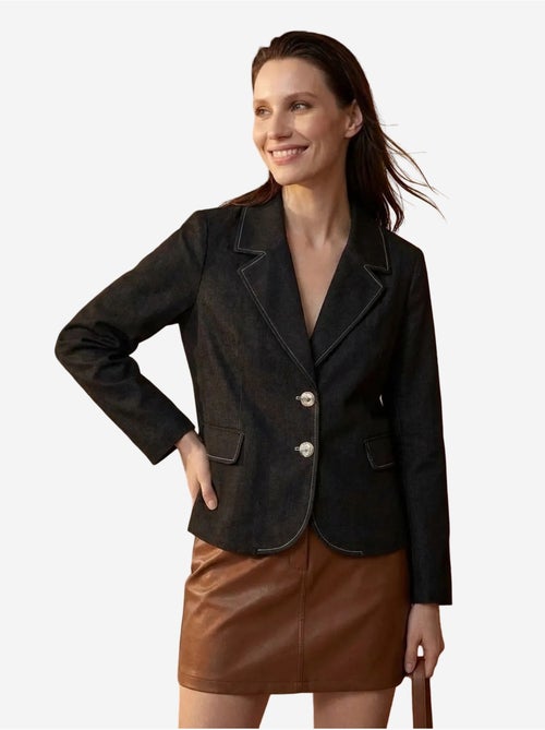 Blazer femme en popeline coton-lycra my fashion - Kiabi