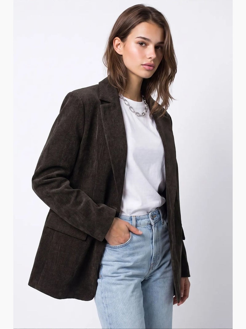 Blazer femme mixray Gris Noir - Kiabi
