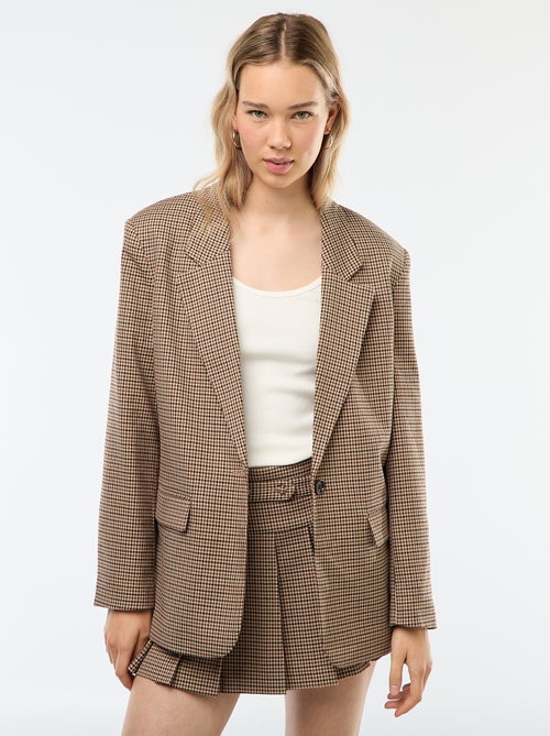 Blazer imprimé pied de poule - Kiabi