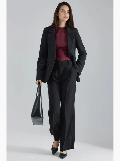 Blazer long cintré à col veste hiccup - Kiabi Blazer long cintré à col veste hiccup - Kiabi