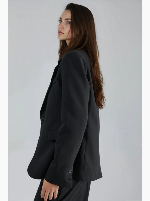 Blazer long cintré à col veste hiccup - Kiabi Blazer long cintré à col veste hiccup - Kiabi