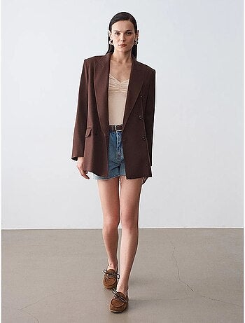 Blazer long en tencel à col châle dilvin