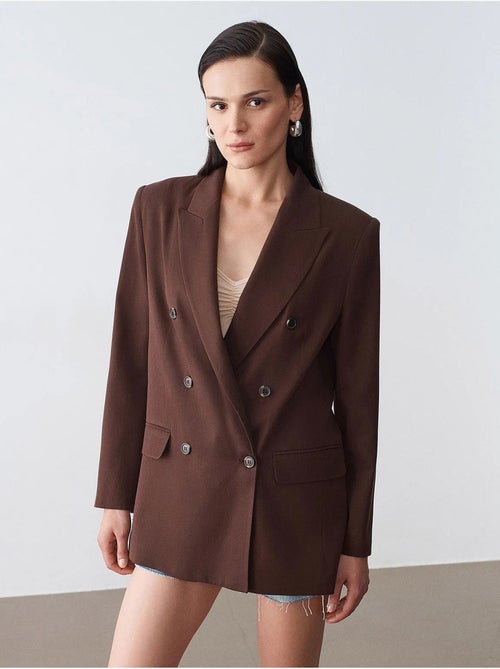 Blazer long en tencel à col châle dilvin - Kiabi