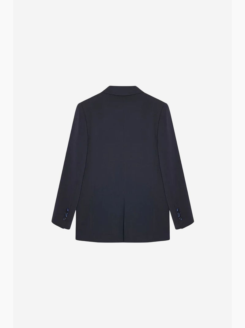Blazer long oversize en crêpe dilvin Bleu marine - Kiabi