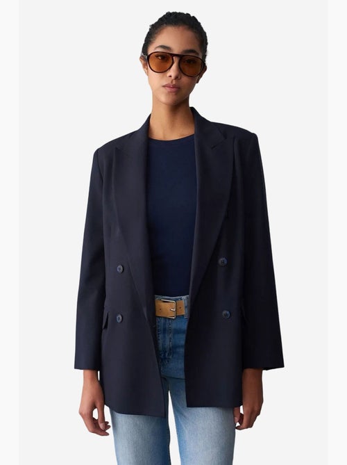Blazer long oversize en crêpe dilvin - Kiabi