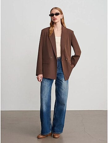 Blazer long oversize en crêpe dilvin