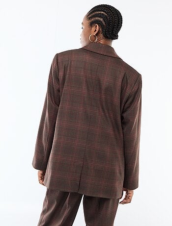 Blazer manches longues à carreaux