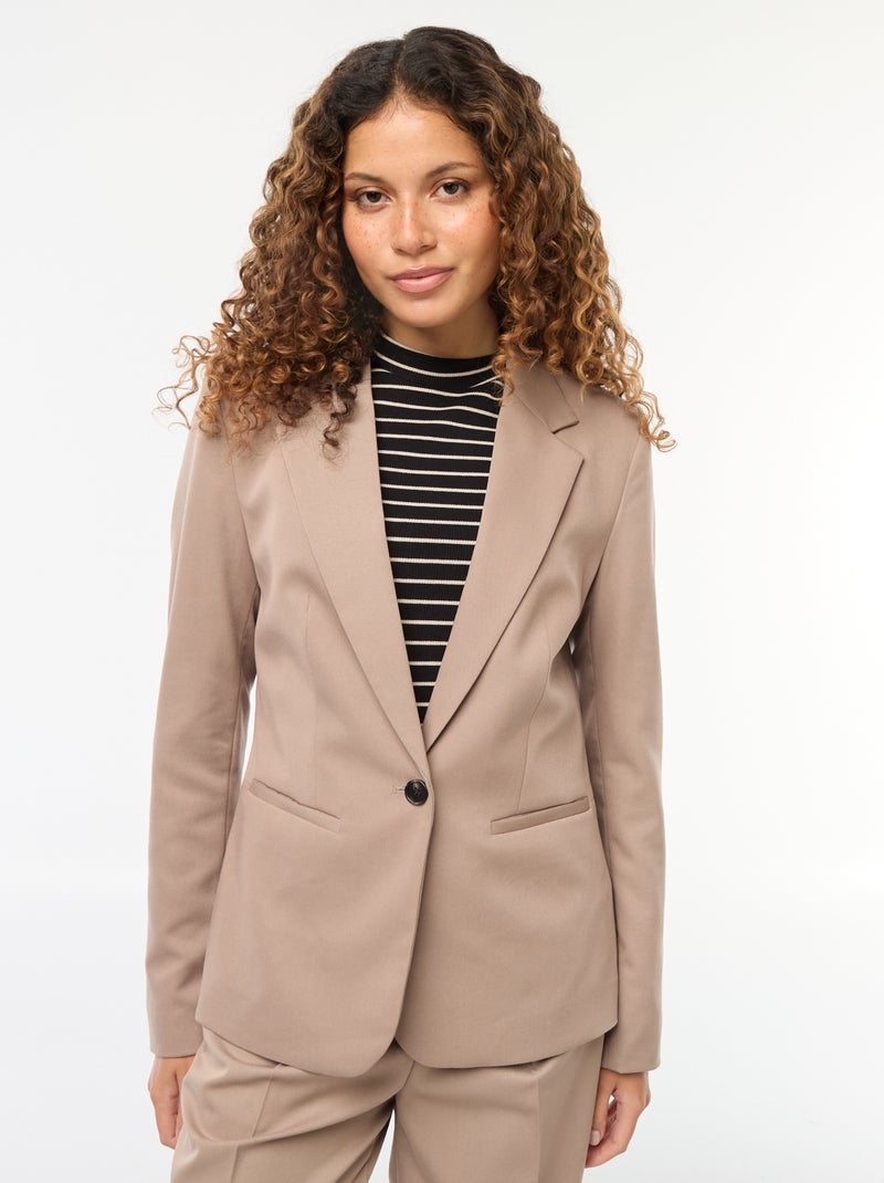 Blazer met lange mouw Biege - Kiabi