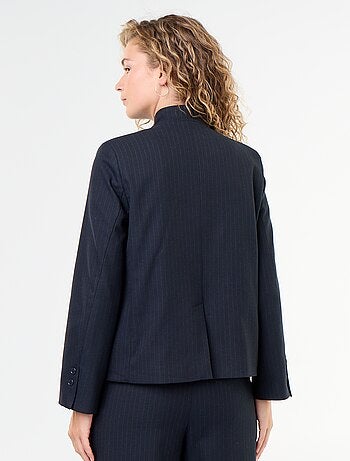 Blazer met opstaande kraag en overslageffect