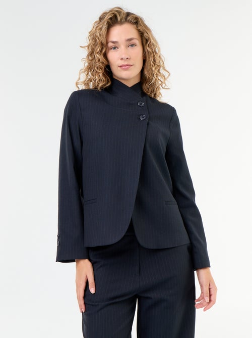 Blazer met opstaande kraag en overslageffect - Kiabi