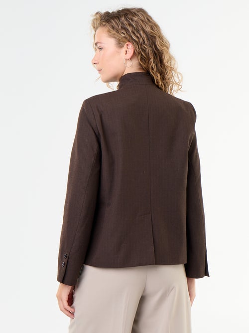 Blazer met opstaande kraag en overslageffect - Kiabi
