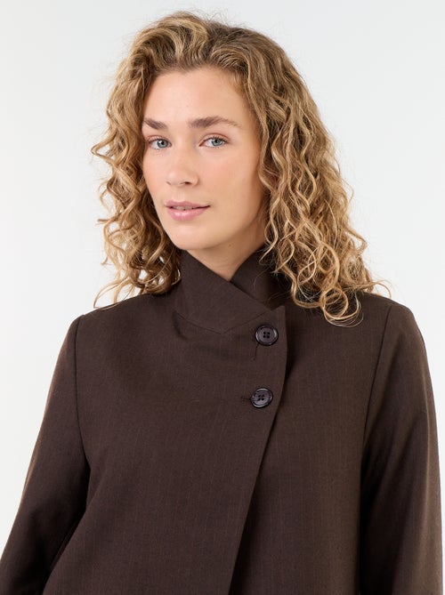 Blazer met opstaande kraag en overslageffect - Kiabi