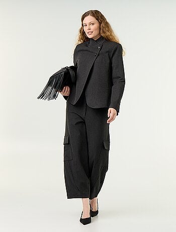 Blazer met opstaande kraag en overslageffect