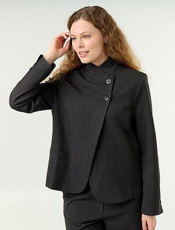 Blazer met opstaande kraag en overslageffect