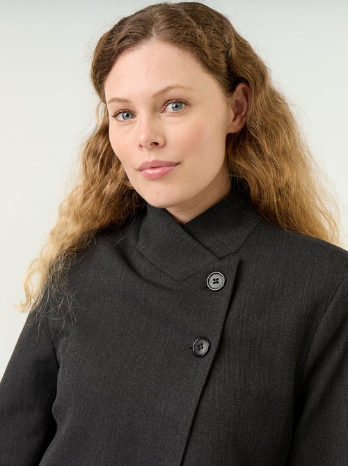 Blazer met opstaande kraag en overslageffect - Kiabi
