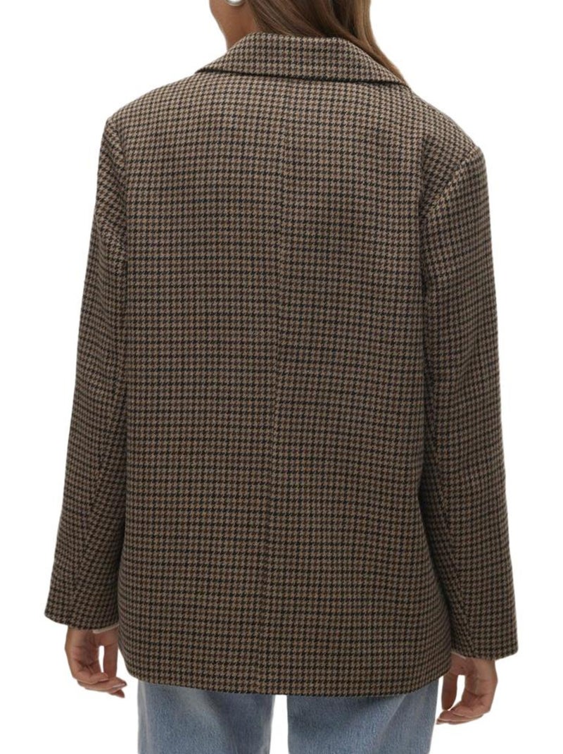 Blazer Pied poule Femme Vero Moda Marron cappuccino - Kiabi
