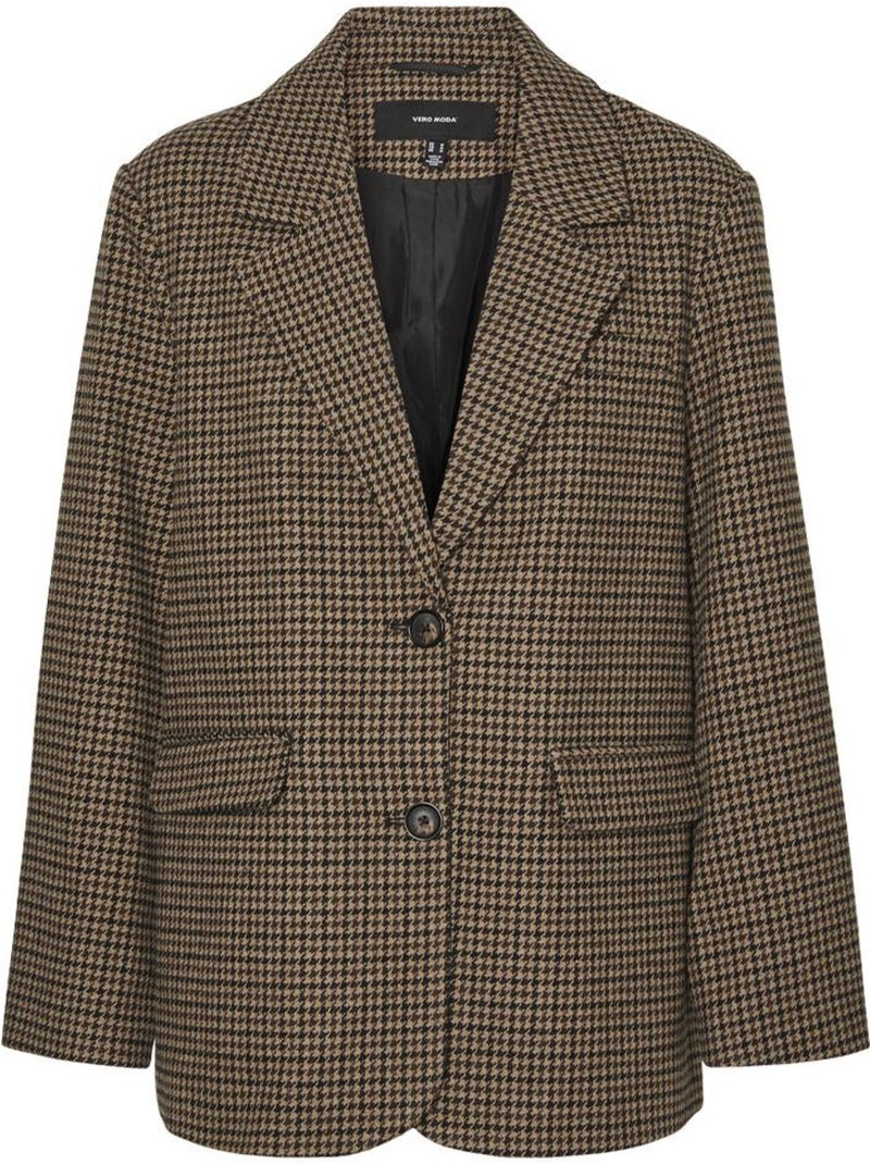 Blazer Pied poule Femme Vero Moda Marron cappuccino - Kiabi
