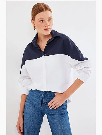 Block color oversize shirt bdart