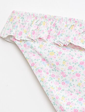 Bloemen badpak met smockwerk - 2-delig