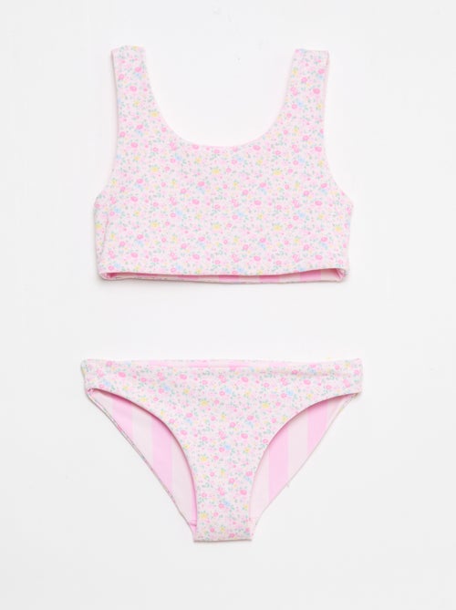 Bloemen badpak omkeerbaar - 2-delig - Kiabi