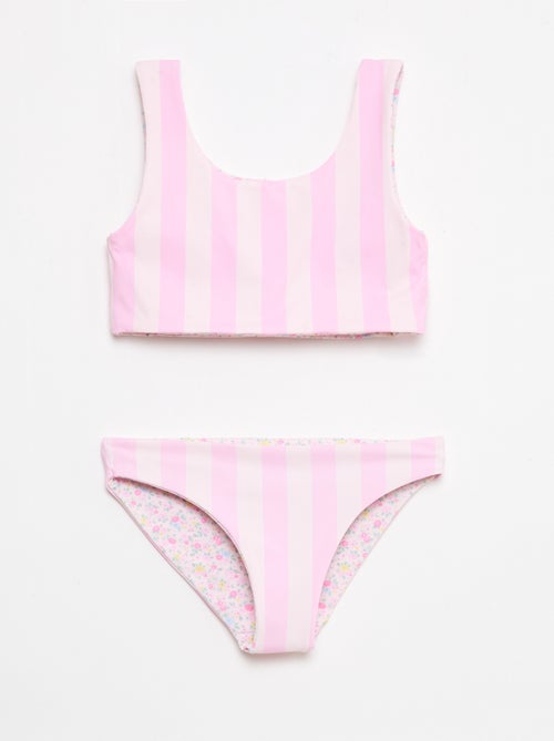 Bloemen badpak omkeerbaar - 2-delig - Kiabi