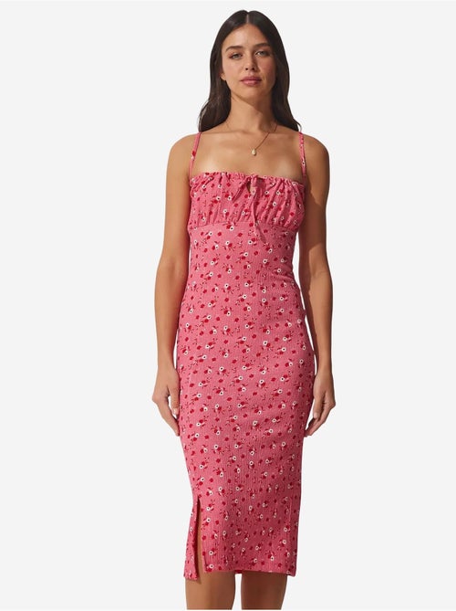 Bloemen bodycon midi-jurk met split istanbul - Kiabi Bloemen bodycon midi-jurk met split istanbul - Kiabi