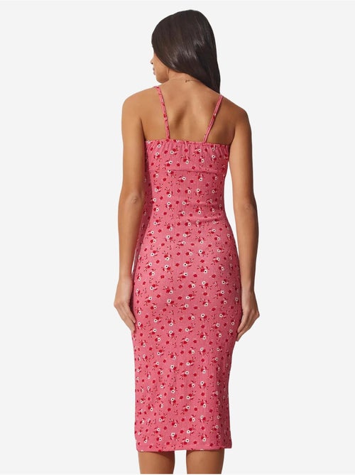 Bloemen bodycon midi-jurk met split istanbul - Kiabi Bloemen bodycon midi-jurk met split istanbul - Kiabi