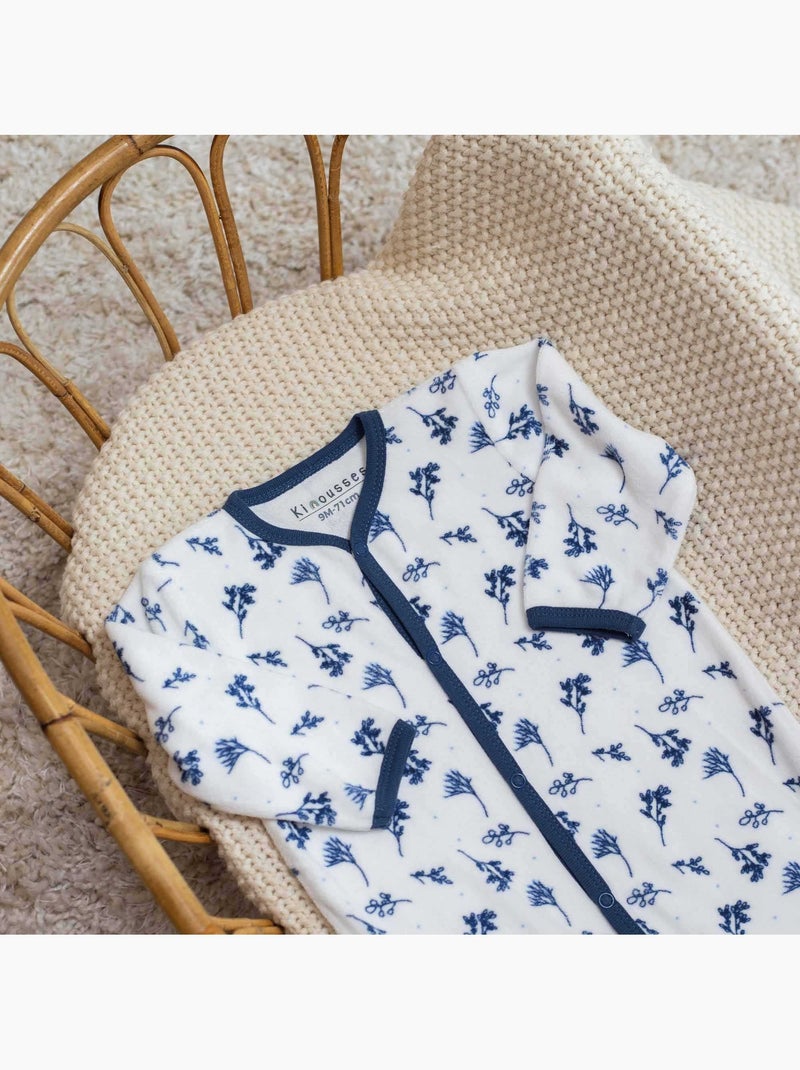 Bloemen pyjama voor baby Wit - Kiabi