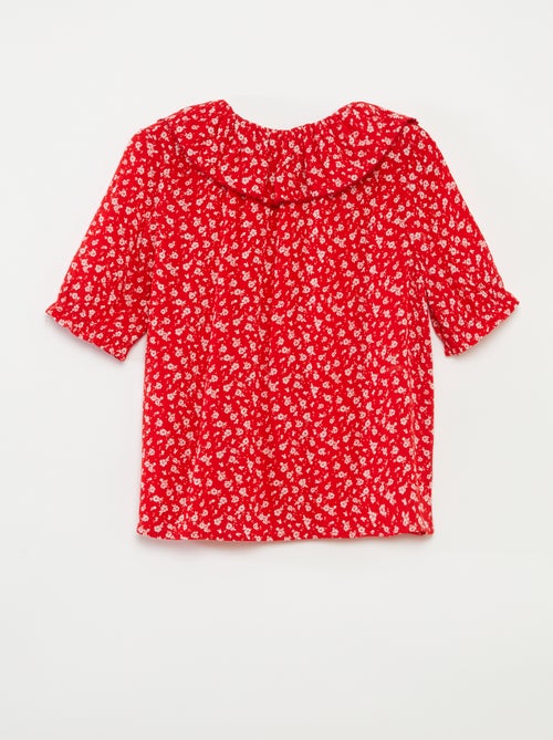 Bloesje van viscose met ruchekraagje - So Easy - Kiabi