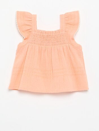 Blouse à bretelles en dobby