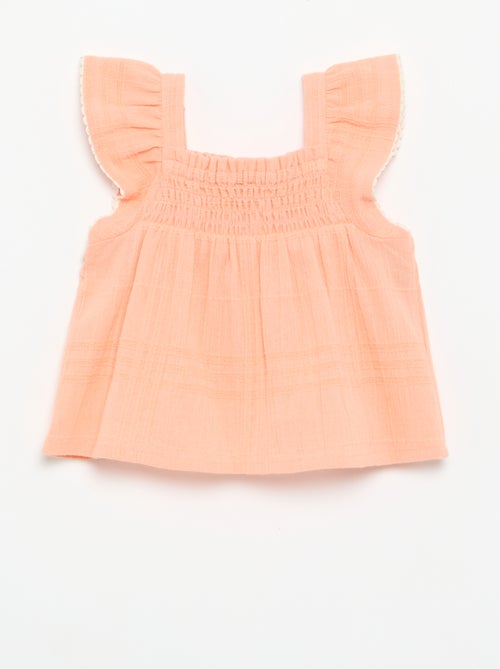 Blouse à bretelles en dobby - Kiabi