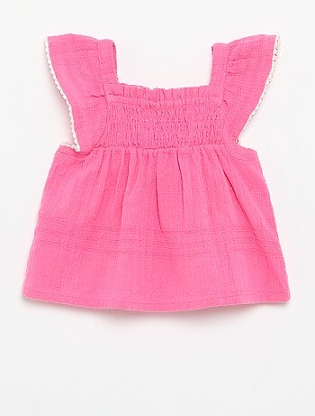 Blouse à bretelles en dobby
