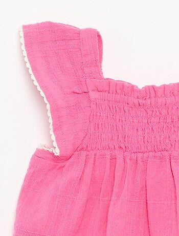 Blouse à bretelles en dobby