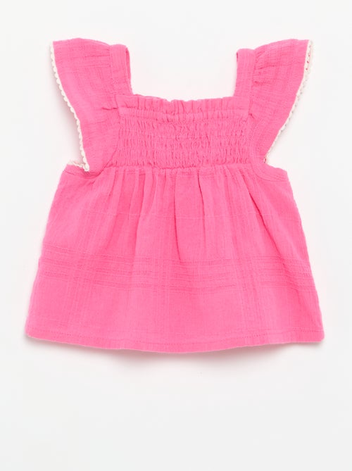 Blouse à bretelles en dobby - Kiabi