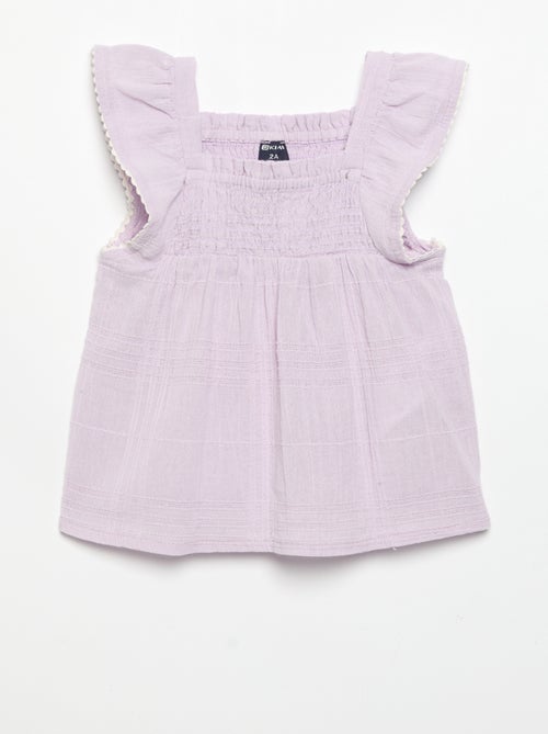 Blouse à bretelles en dobby - Kiabi