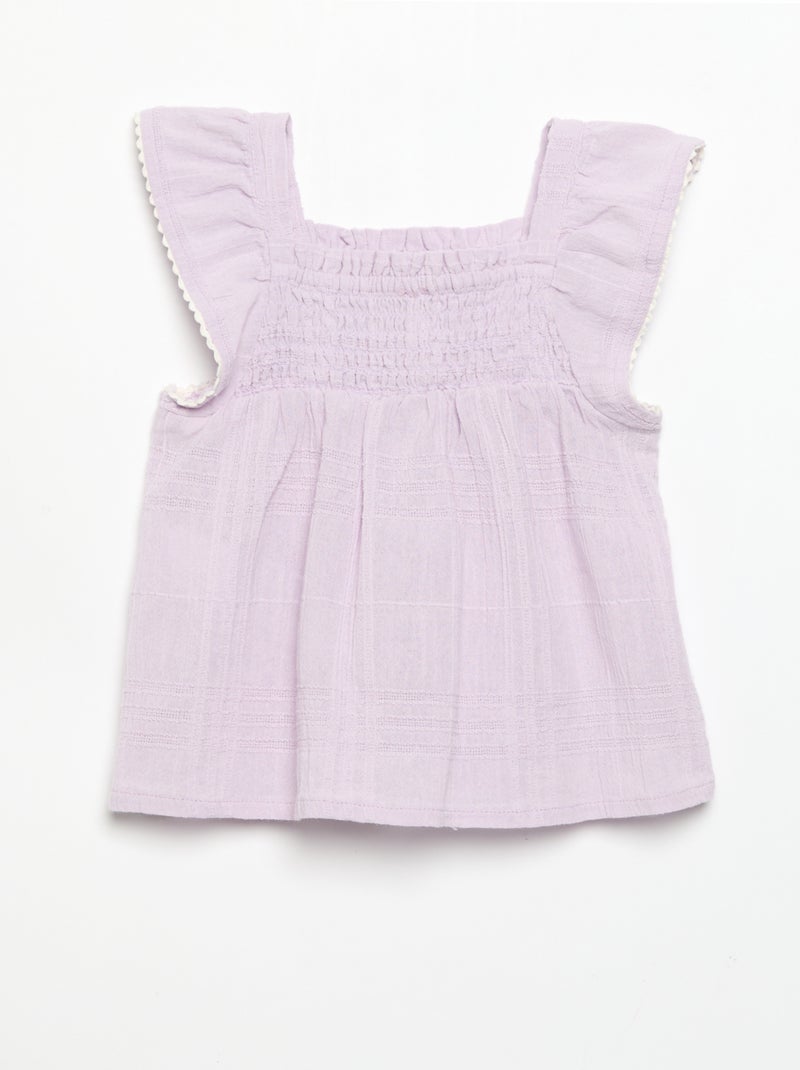 Blouse à bretelles en dobby Violet - Kiabi