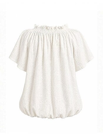 Blouse à col rond à imprimé paisley avec détail nouée mixray