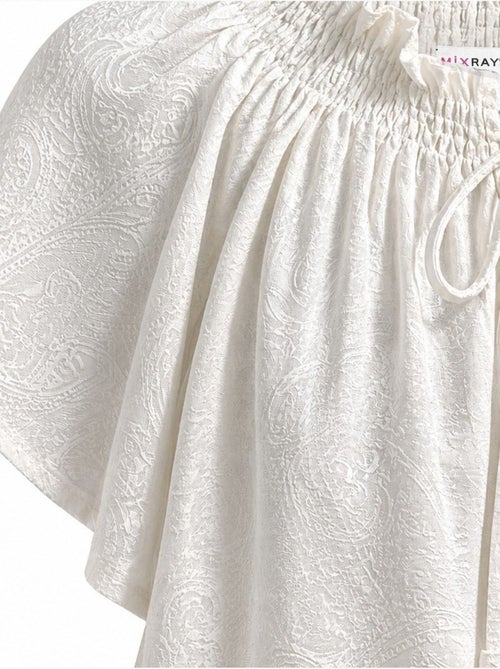 Blouse à col rond à imprimé paisley avec détail nouée mixray - Kiabi