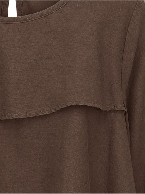 Blouse à col rond à manches longues avec volants mixray - Kiabi