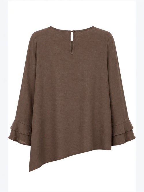 Blouse à col rond à manches longues avec volants mixray - Kiabi