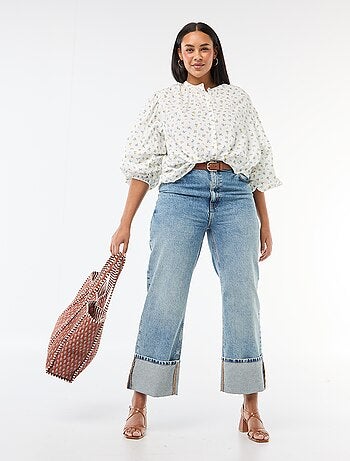 Blouse à col rond et manches longues