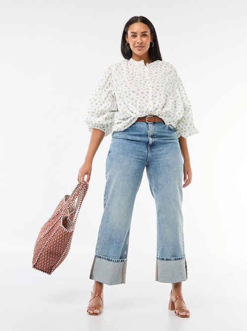 Blouse à col rond et manches longues - Kiabi