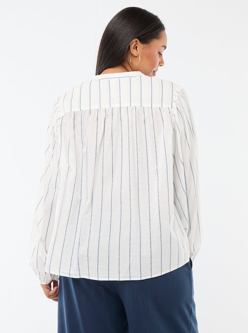 Blouse à col rond et manches longues - Kiabi