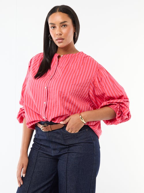 Blouse à col rond et manches longues - Kiabi