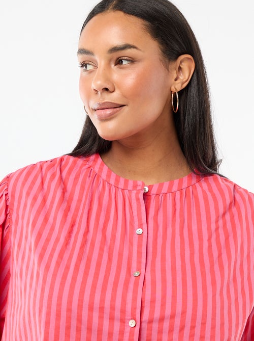 Blouse à col rond et manches longues - Kiabi